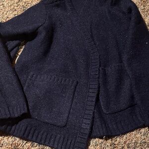 Women's Navy Cardigan Sweater by Jingle Belles